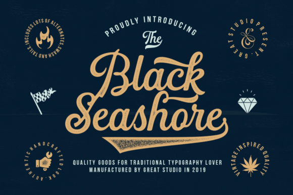 Black Seashore: A Handwritten Font with Vintage Charm